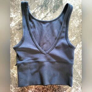 Size 2 Black Lululemon V-neck Sports Bra, A/B Support